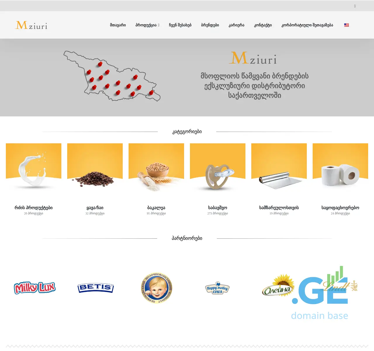 Screenshot of the site mziuriholding.ge at 2025-11-24
