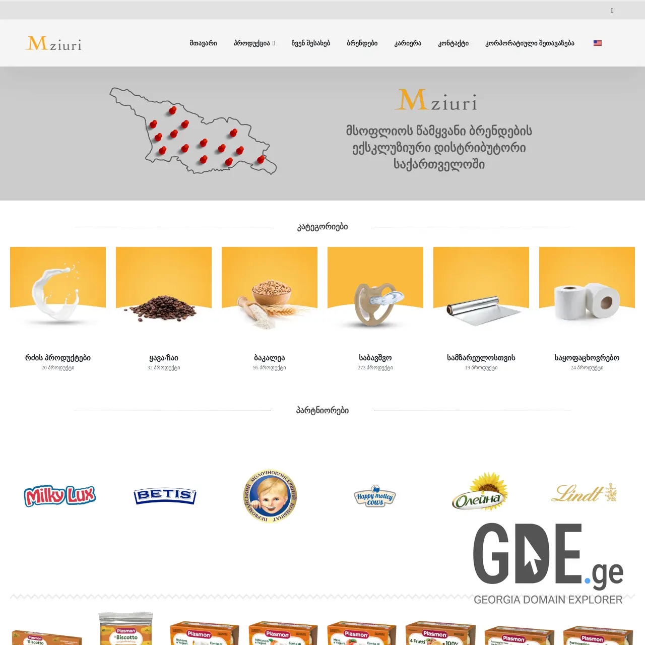 Screenshot of the site mziuriholding.ge at 2025-12-15