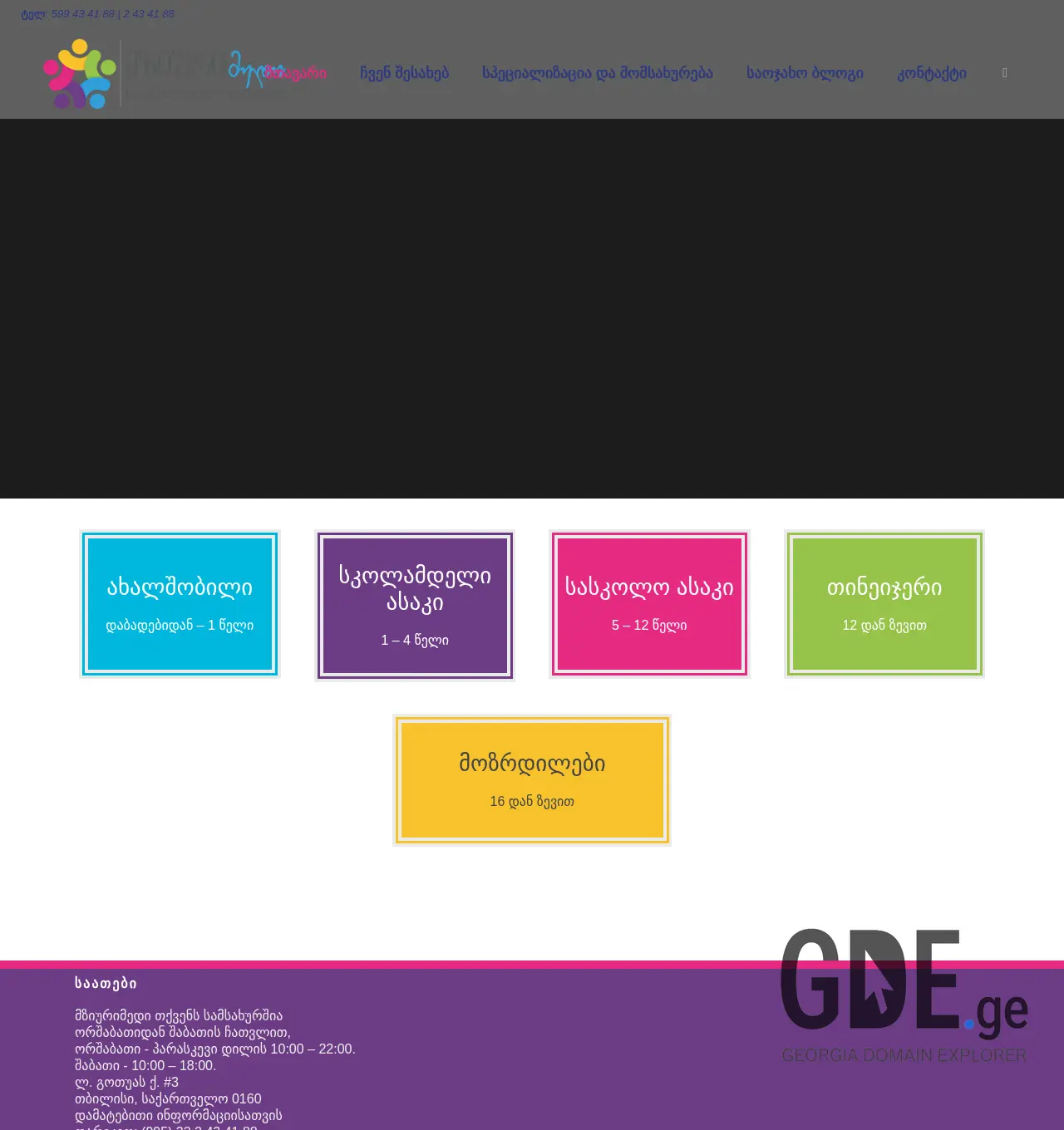 Screenshot of the site mziurimed.ge at 2025-11-29