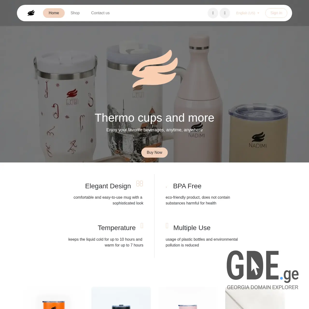 Screenshot of the site nadimishop.ge at 2025-12-12