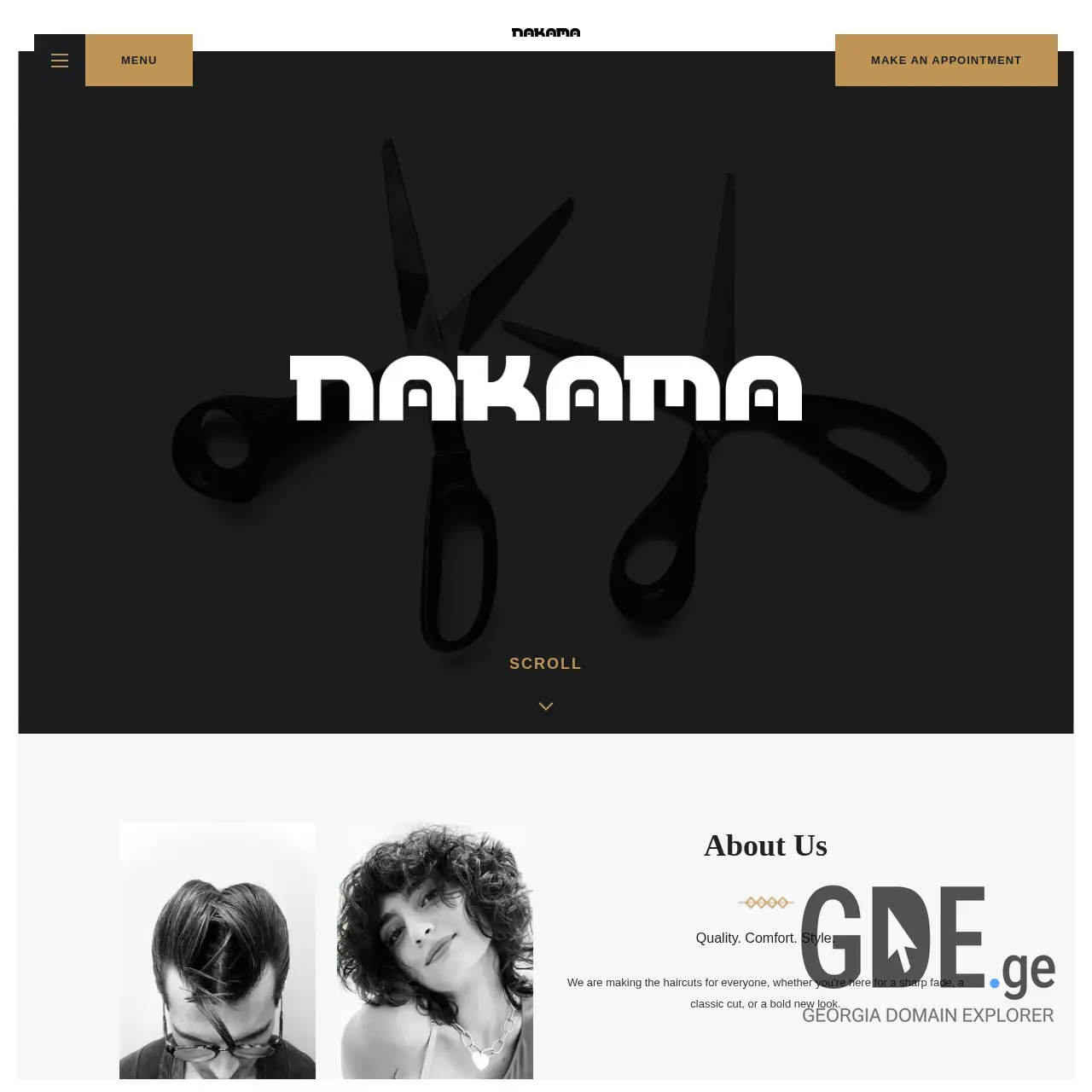 Screenshot of the site nakama.ge at 2025-12-11