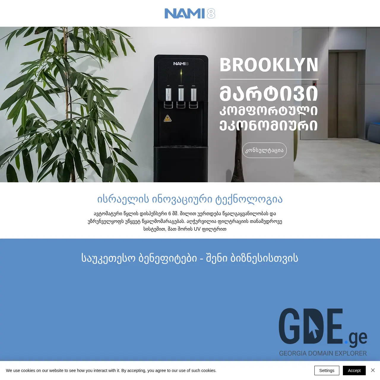 Screenshot of the site nami8business.ge at 2025-12-12