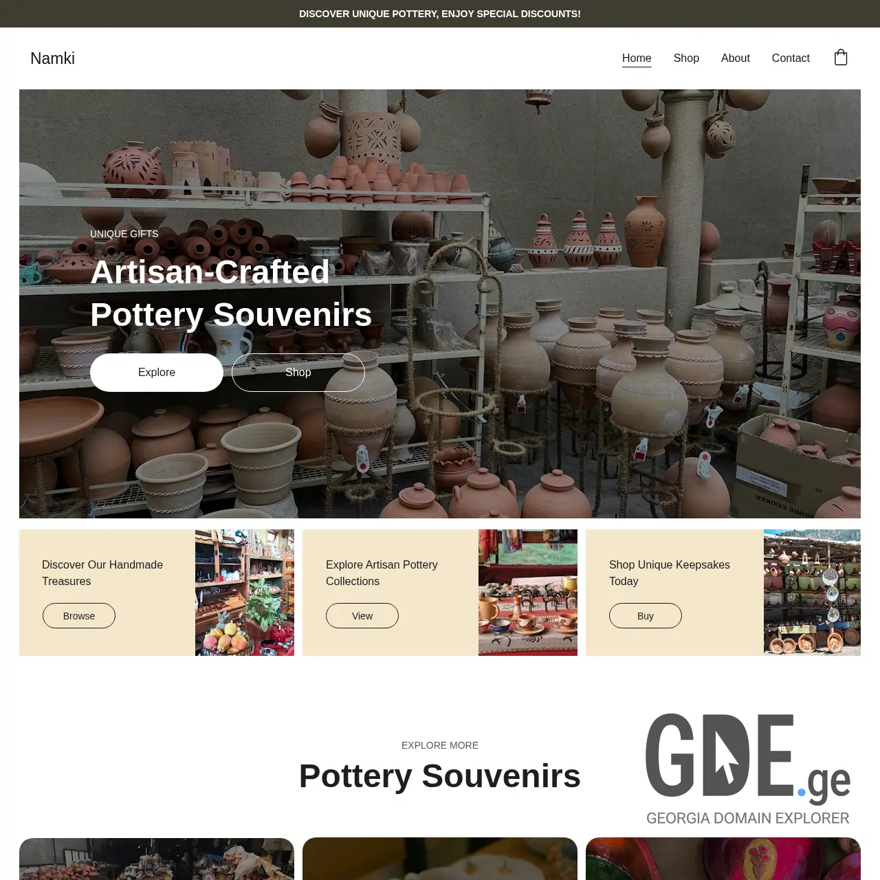 Screenshot of the site namki.ge at 2025-12-11