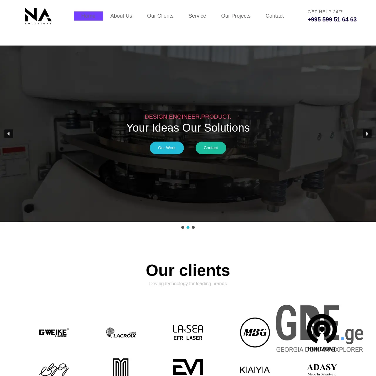 Screenshot of the site nasolutions.ge at 2025-12-12