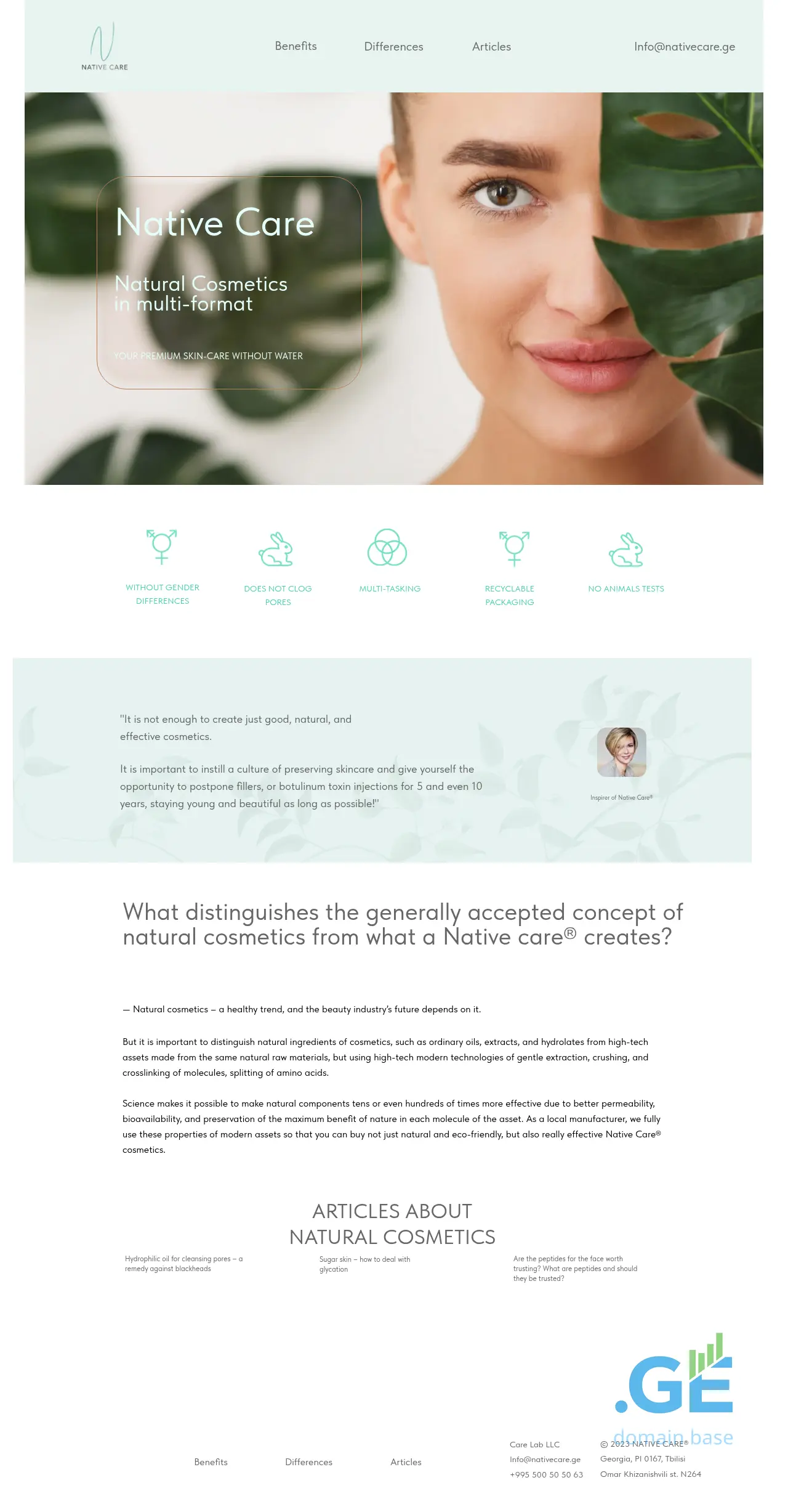 Screenshot of the site nativecare.ge