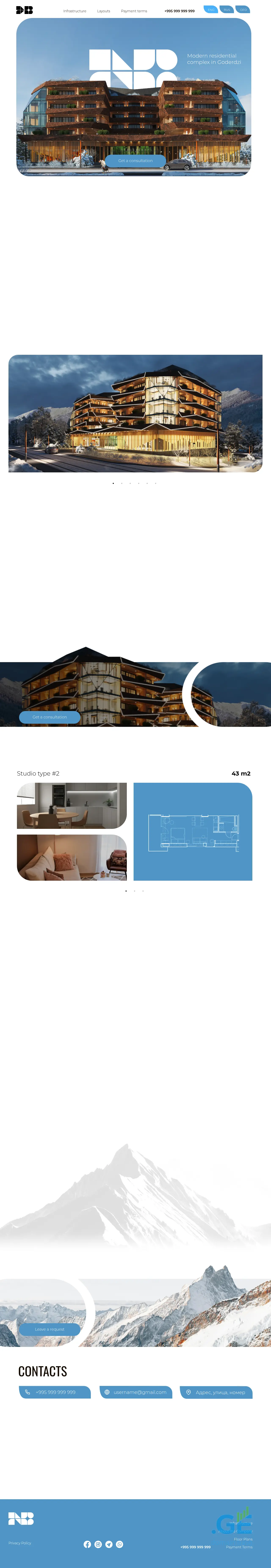 Screenshot of the site nbdevelopment.ge