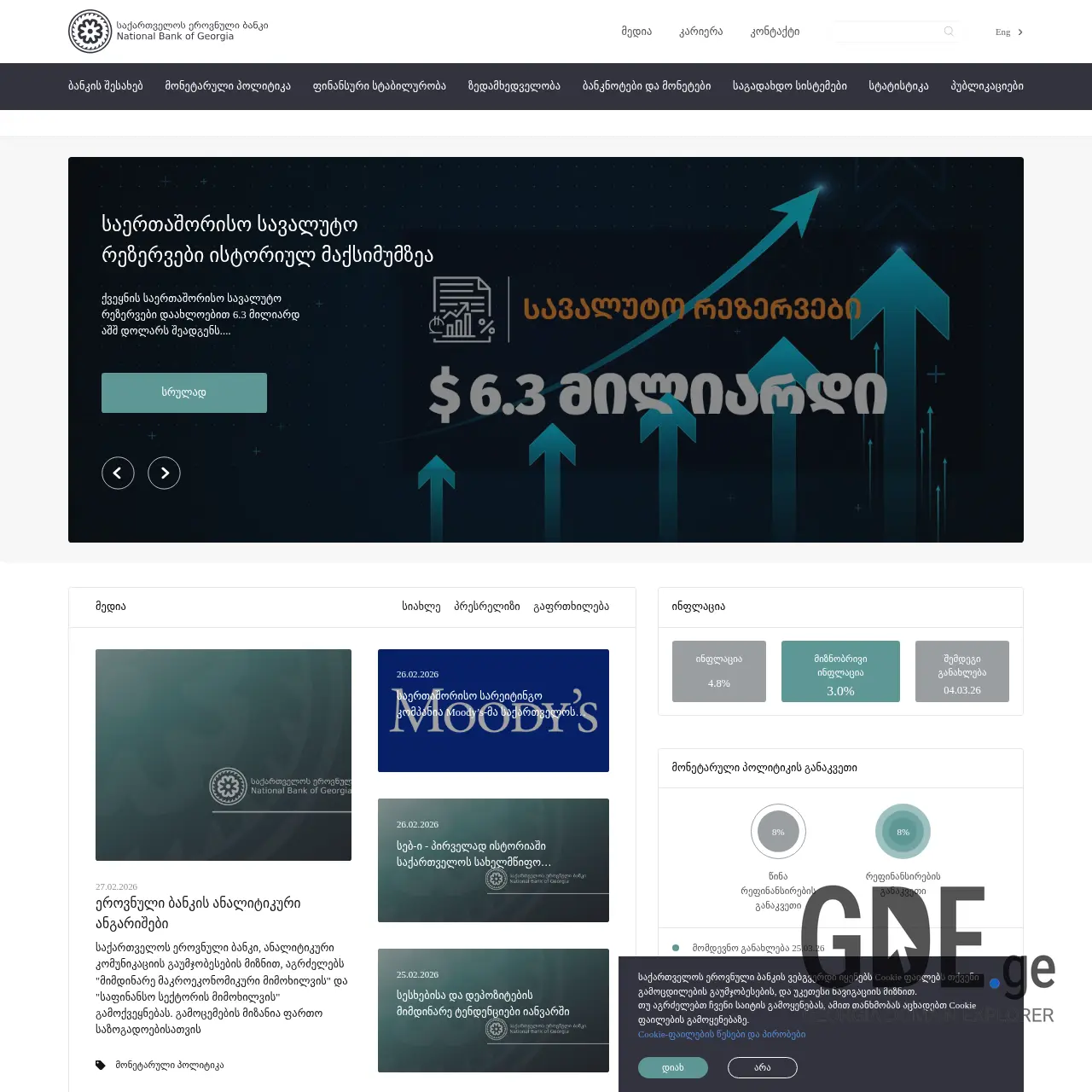 Screenshot of the site nbg.gov.ge at 2026-02-27