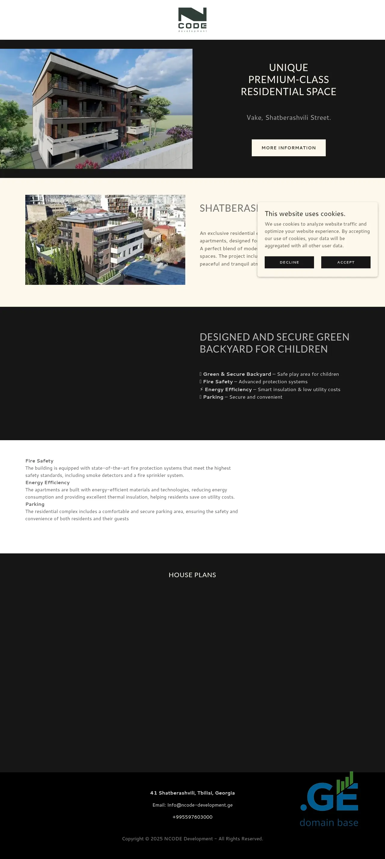 Screenshot of the site ncode-development.ge