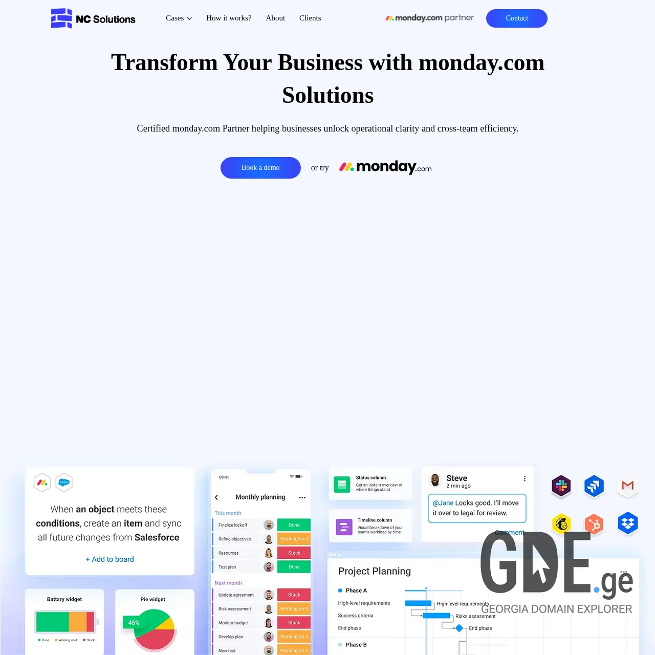 Screenshot of the site ncsolutions.ge at 2025-12-12