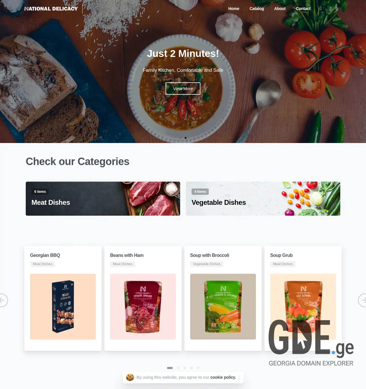 Screenshot of the site ndelicacy.ge at 2025-12-01