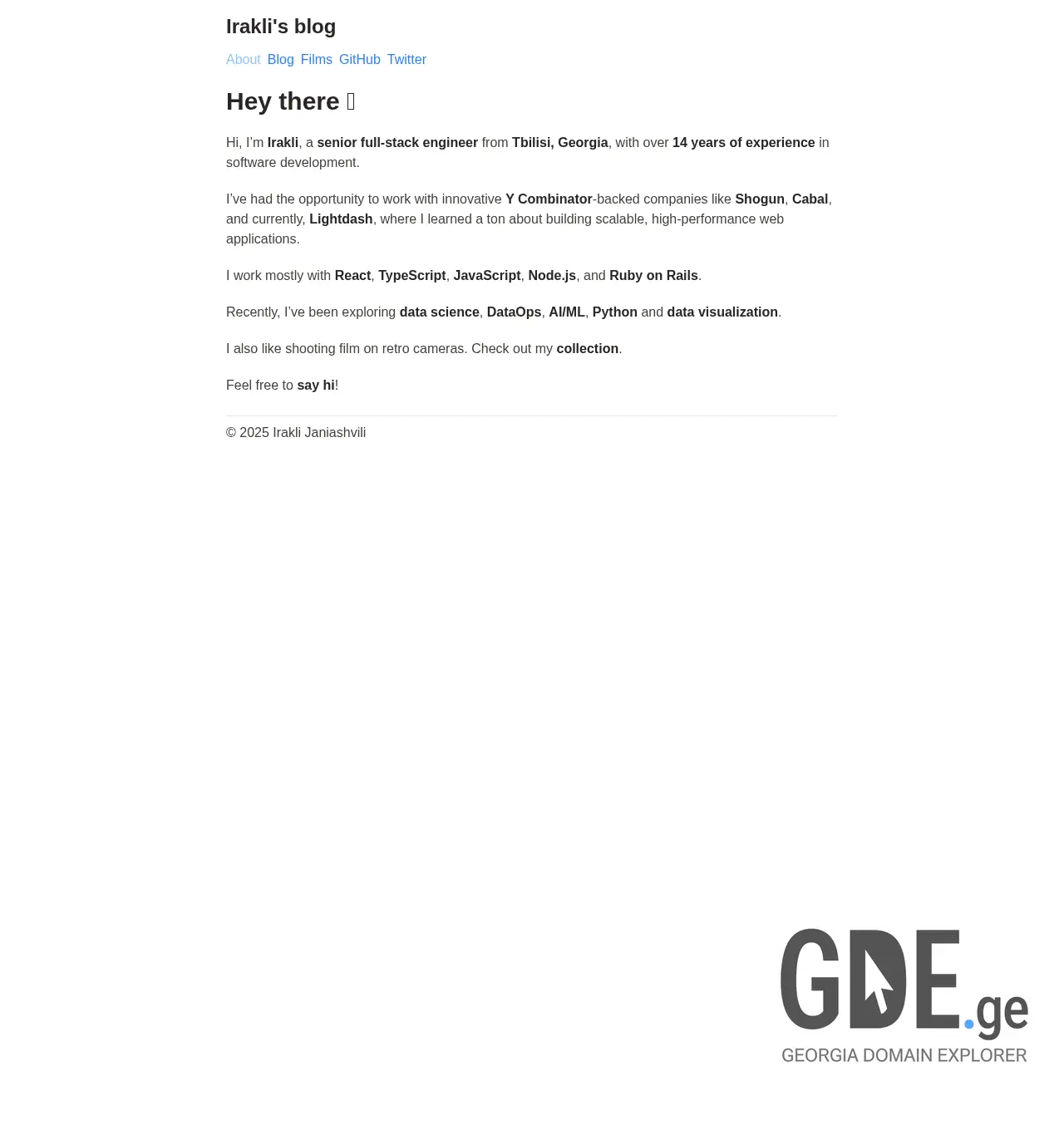 Screenshot of the site nearby.ge at 2025-12-03