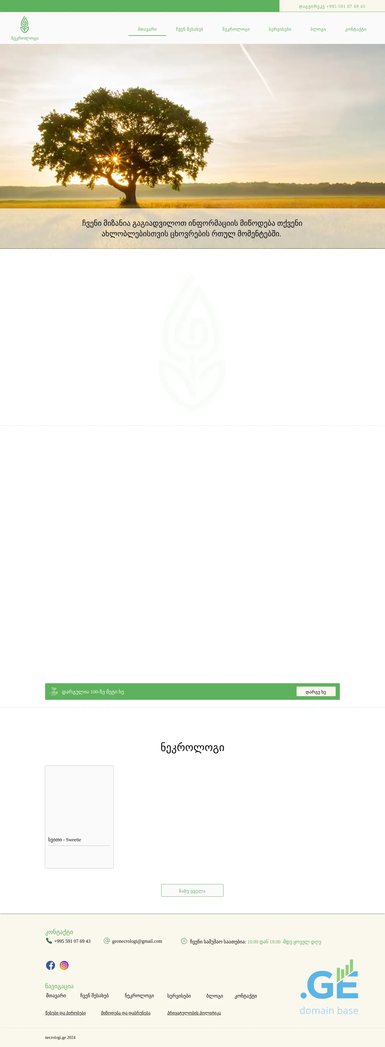 Screenshot of the site necrologi.ge