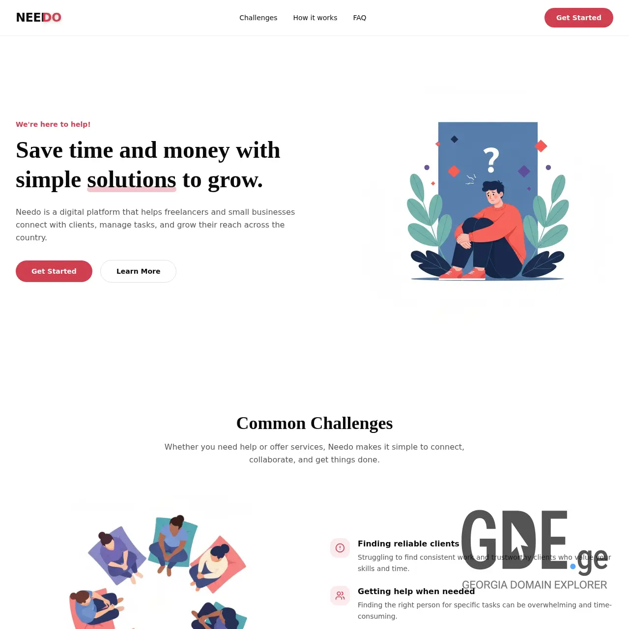 Screenshot of the site needo.ge at 2026-02-25