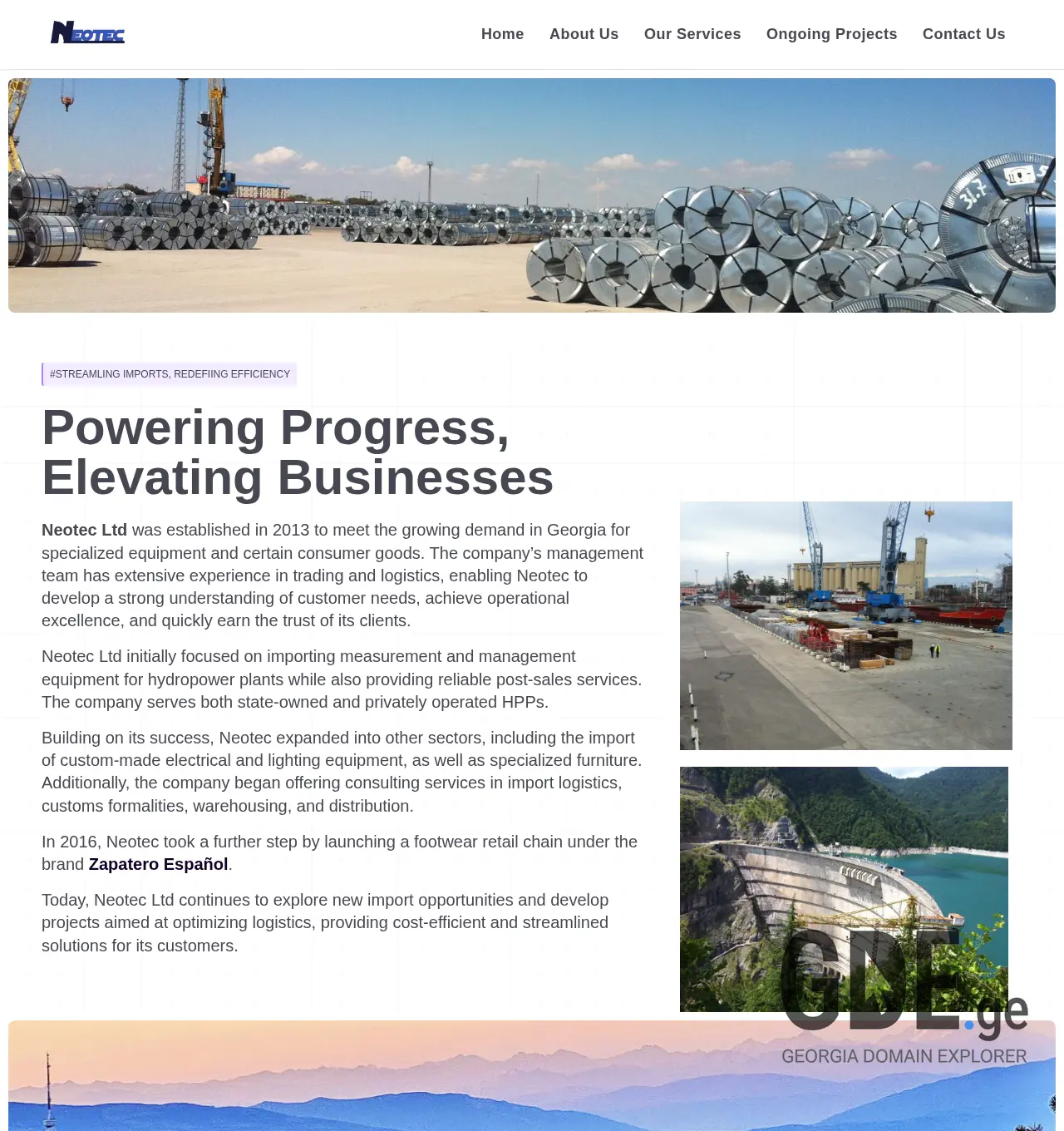 Screenshot of the site neotec.ge at 2025-12-03