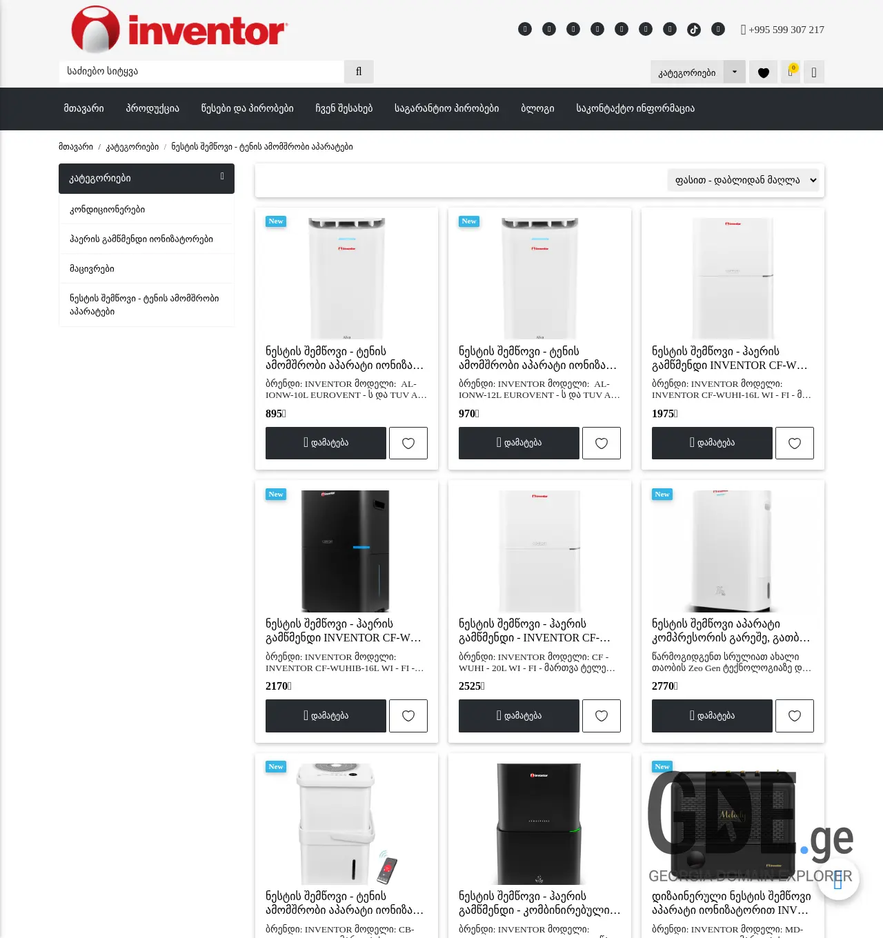 Screenshot of the site nesti.ge at 2025-12-03
