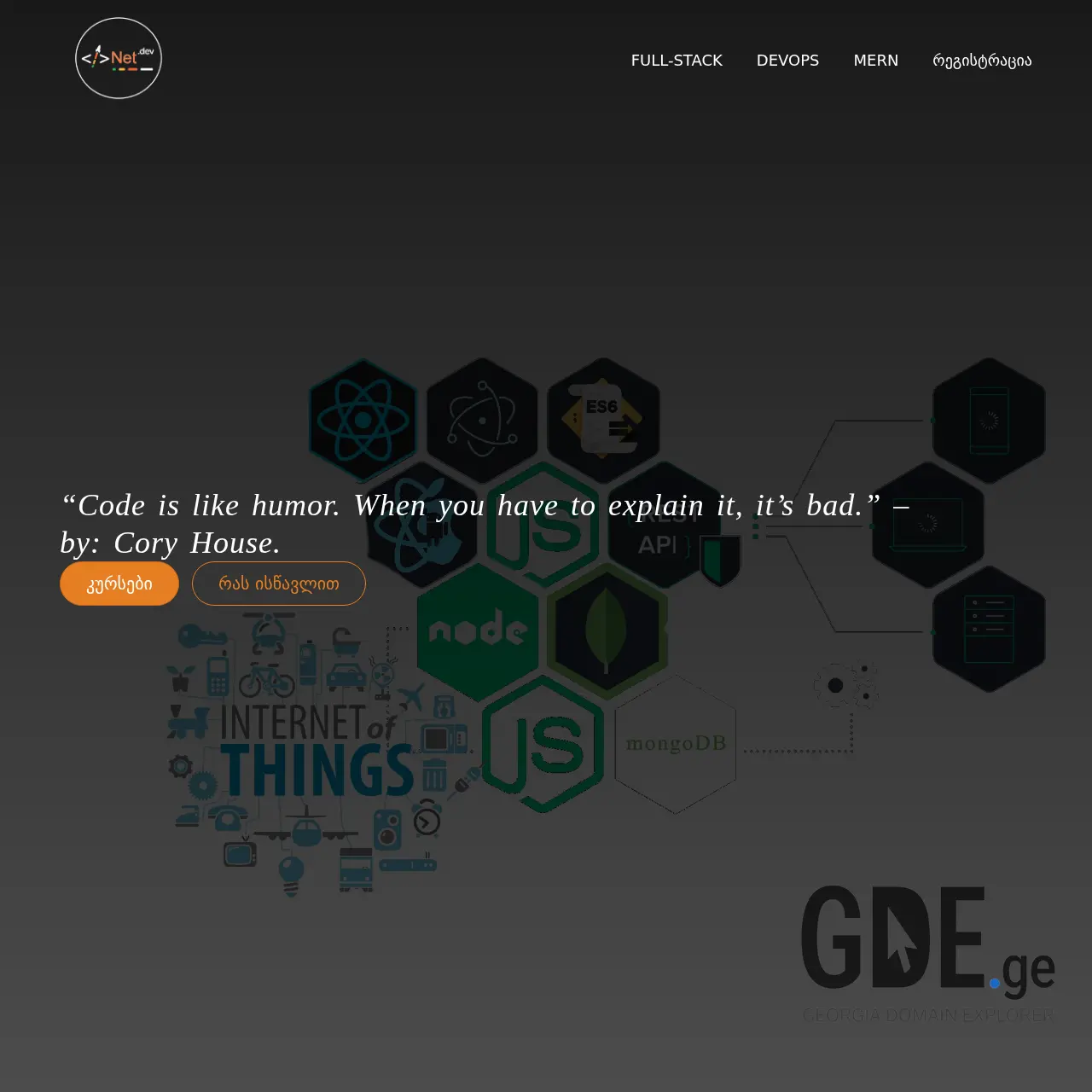 Screenshot of the site netdev.ge at 2025-12-11
