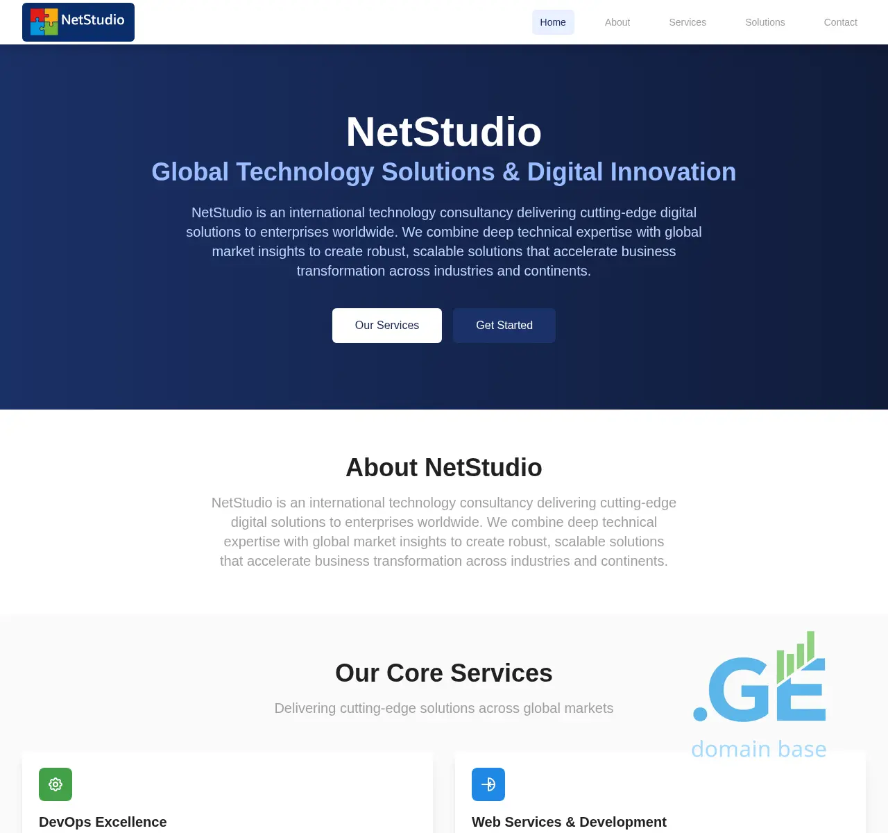 Screenshot of the site netstudio.ge at 2025-11-24