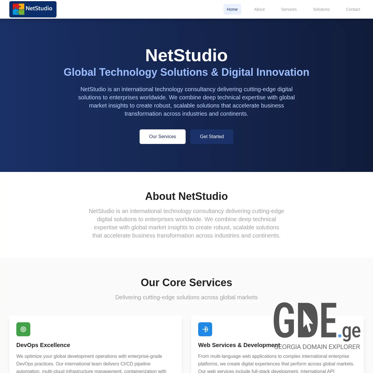 Screenshot of the site netstudio.ge at 2025-12-15