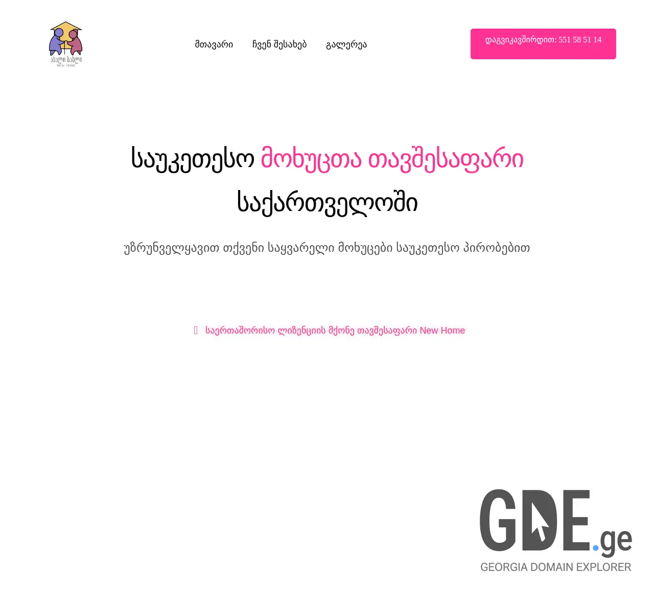 Screenshot of the site new-home.ge at 2025-11-26