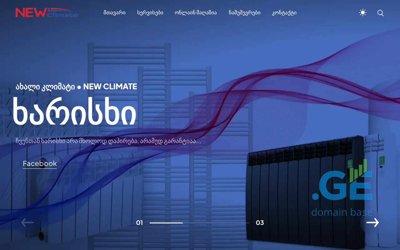 Screenshot of the site newclimate.ge