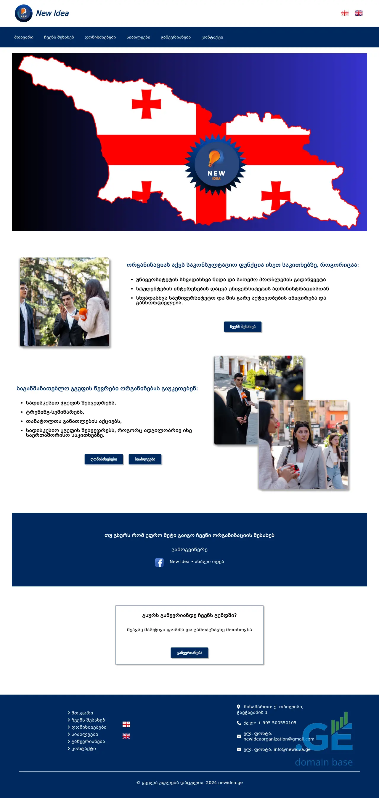 Screenshot of the site newidea.ge