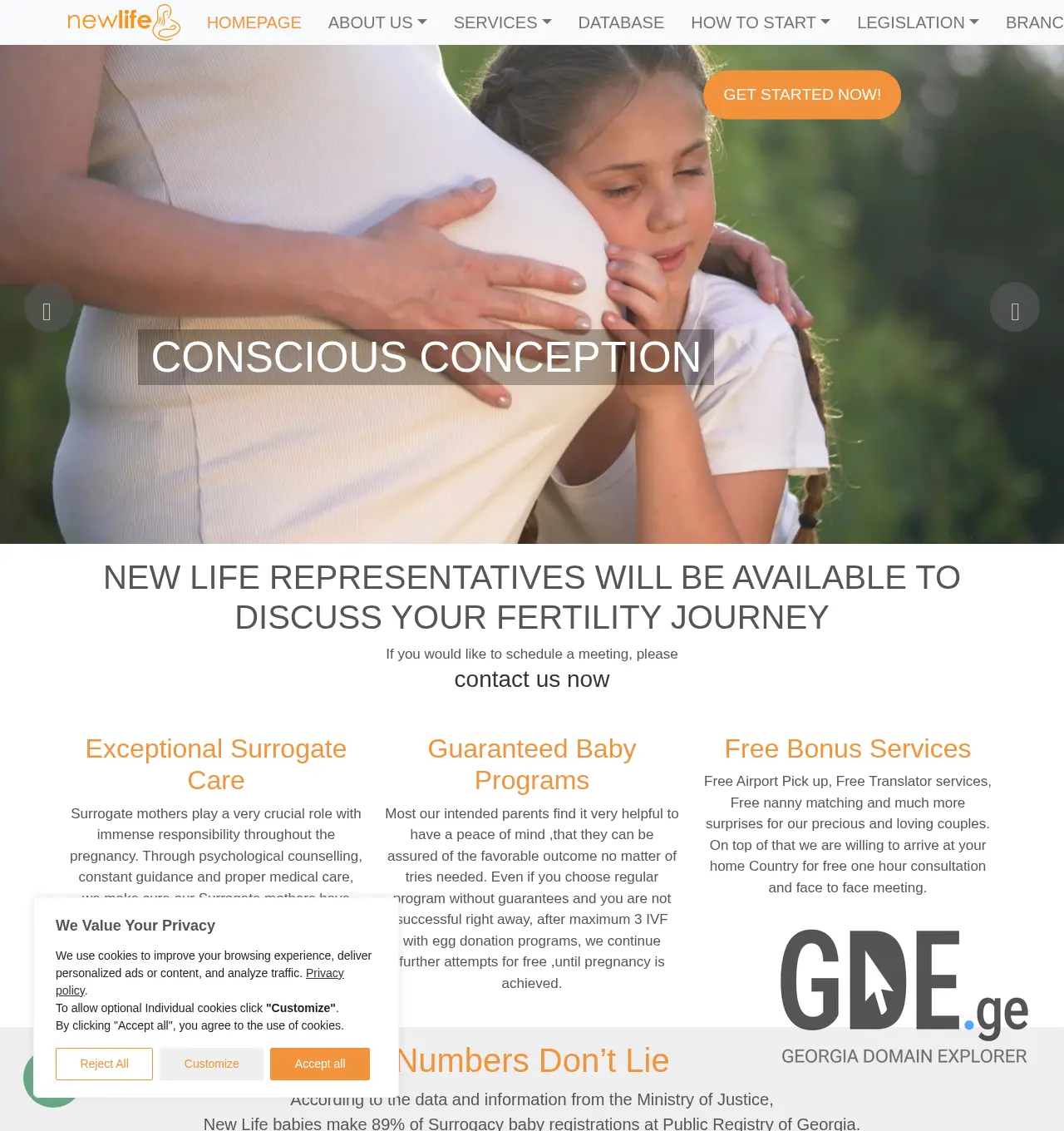 Screenshot of the site newlifegeorgia.ge at 2025-12-02