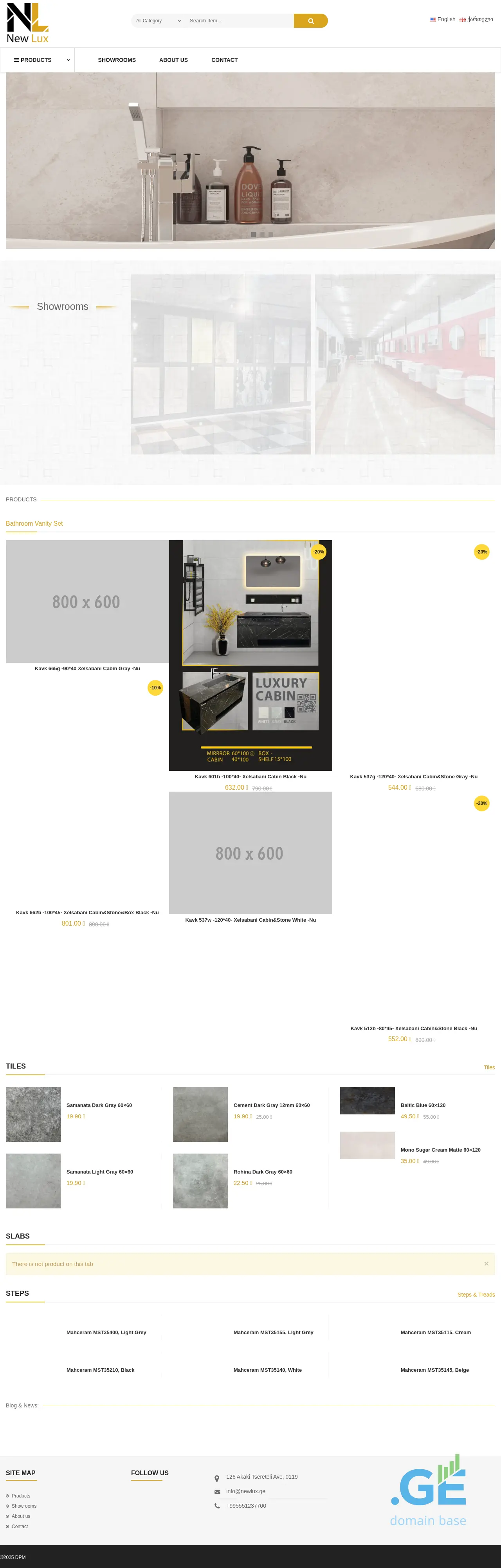 Screenshot of the site newlux.ge