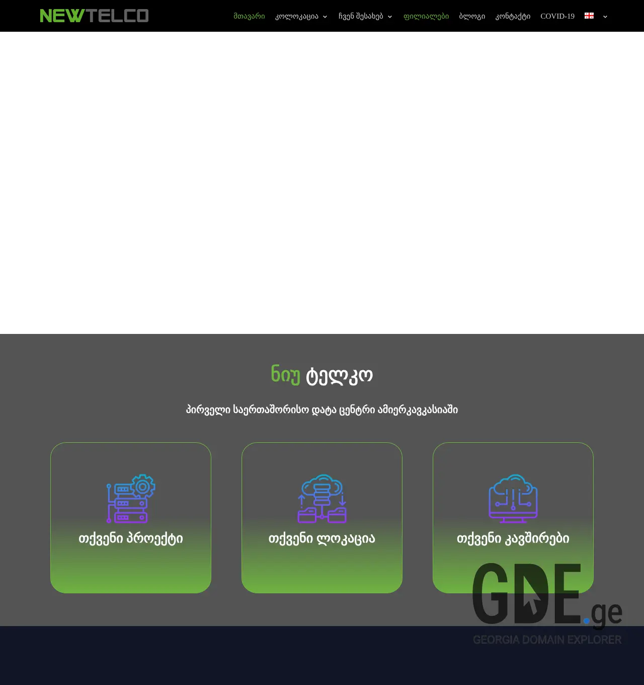 Screenshot of the site newtelco.ge at 2025-12-01