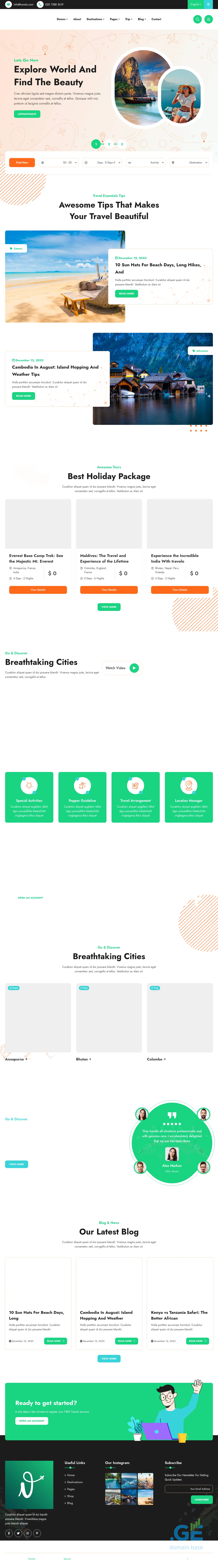 Screenshot of the site newtravels.ge