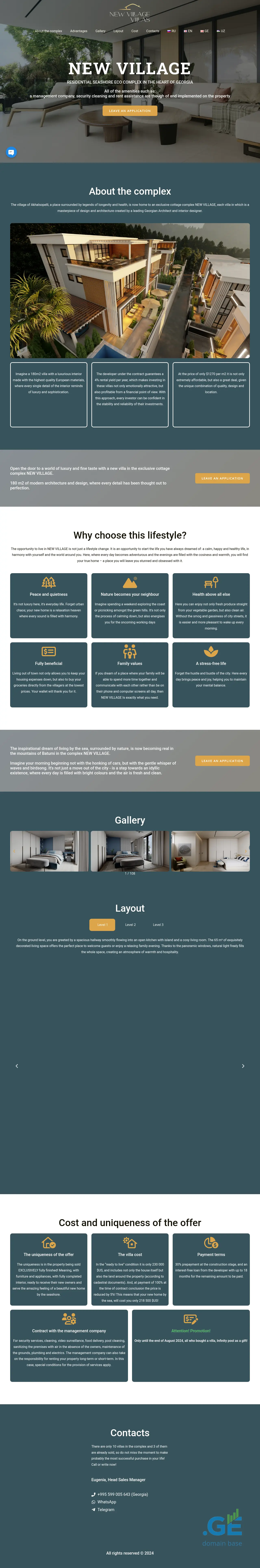 Screenshot of the site newvillage.ge