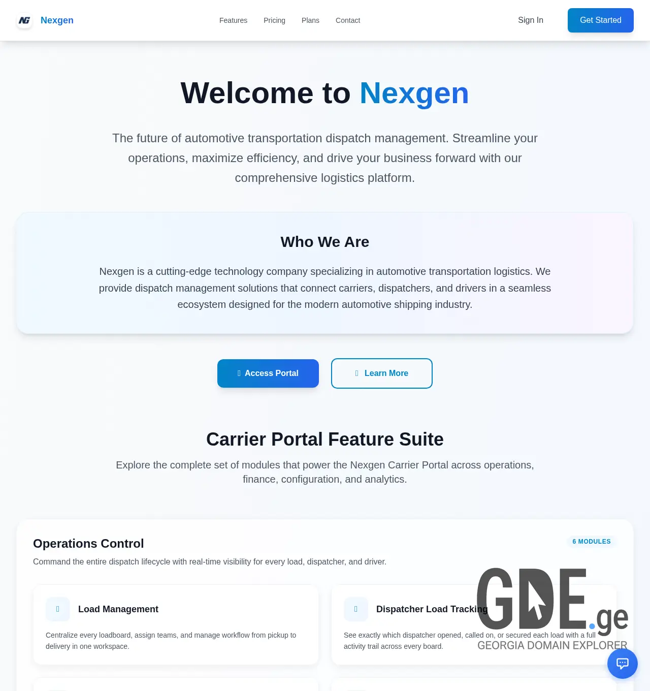 Screenshot of the site nexgen.ge at 2025-12-06