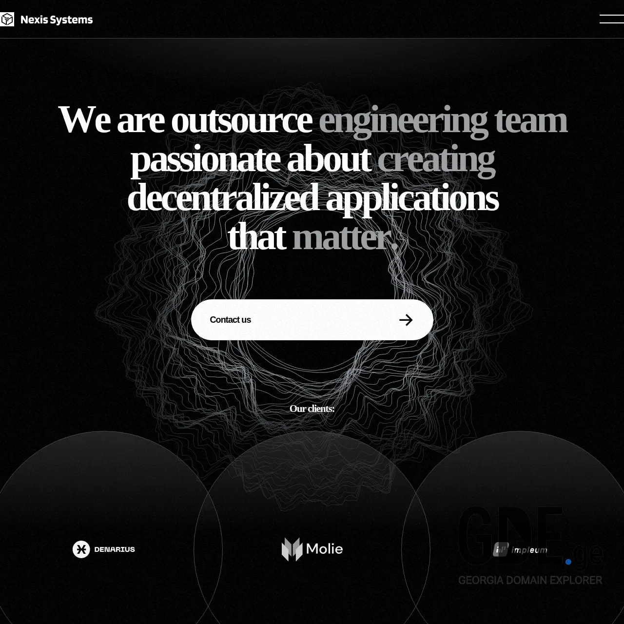 Screenshot of the site nexis.ge at 2025-12-12