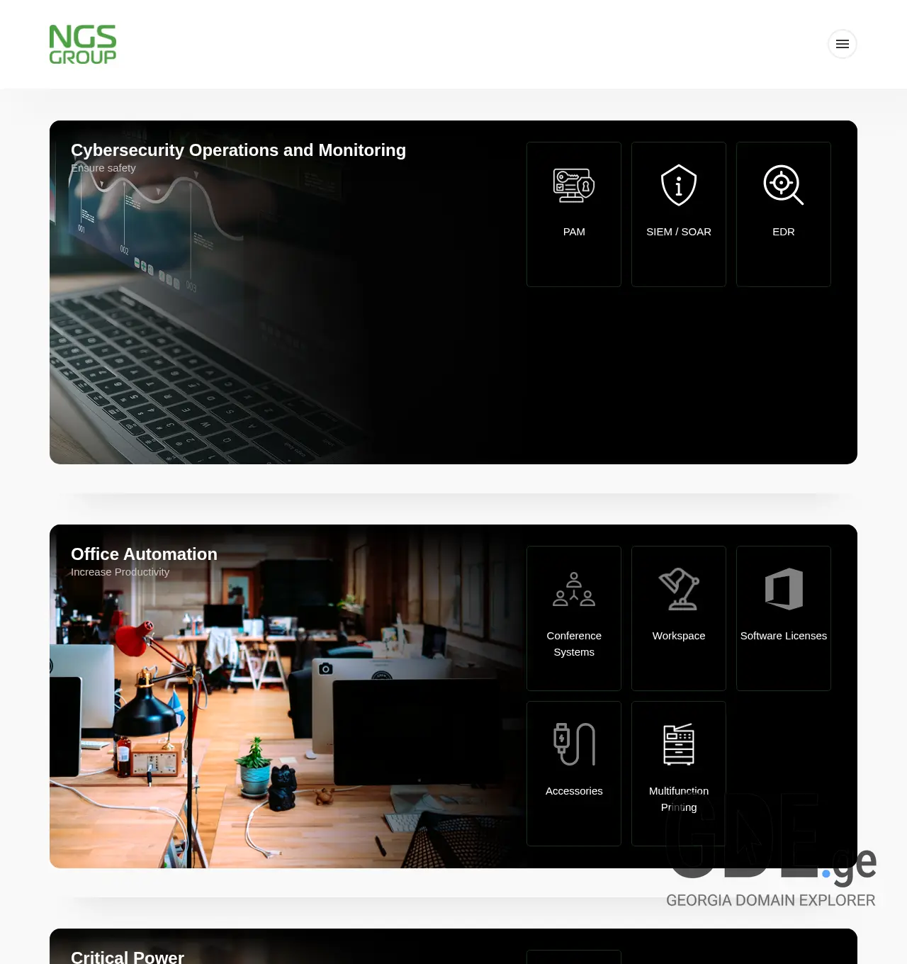 Screenshot of the site ngsgroup.ge at 2025-11-29