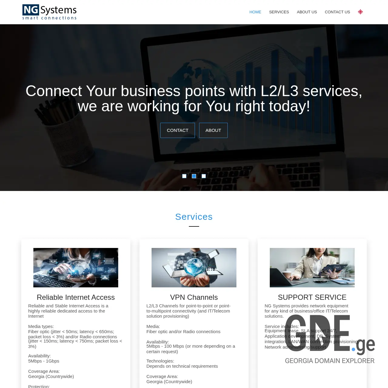 Screenshot of the site ngsystems.ge at 2025-12-11