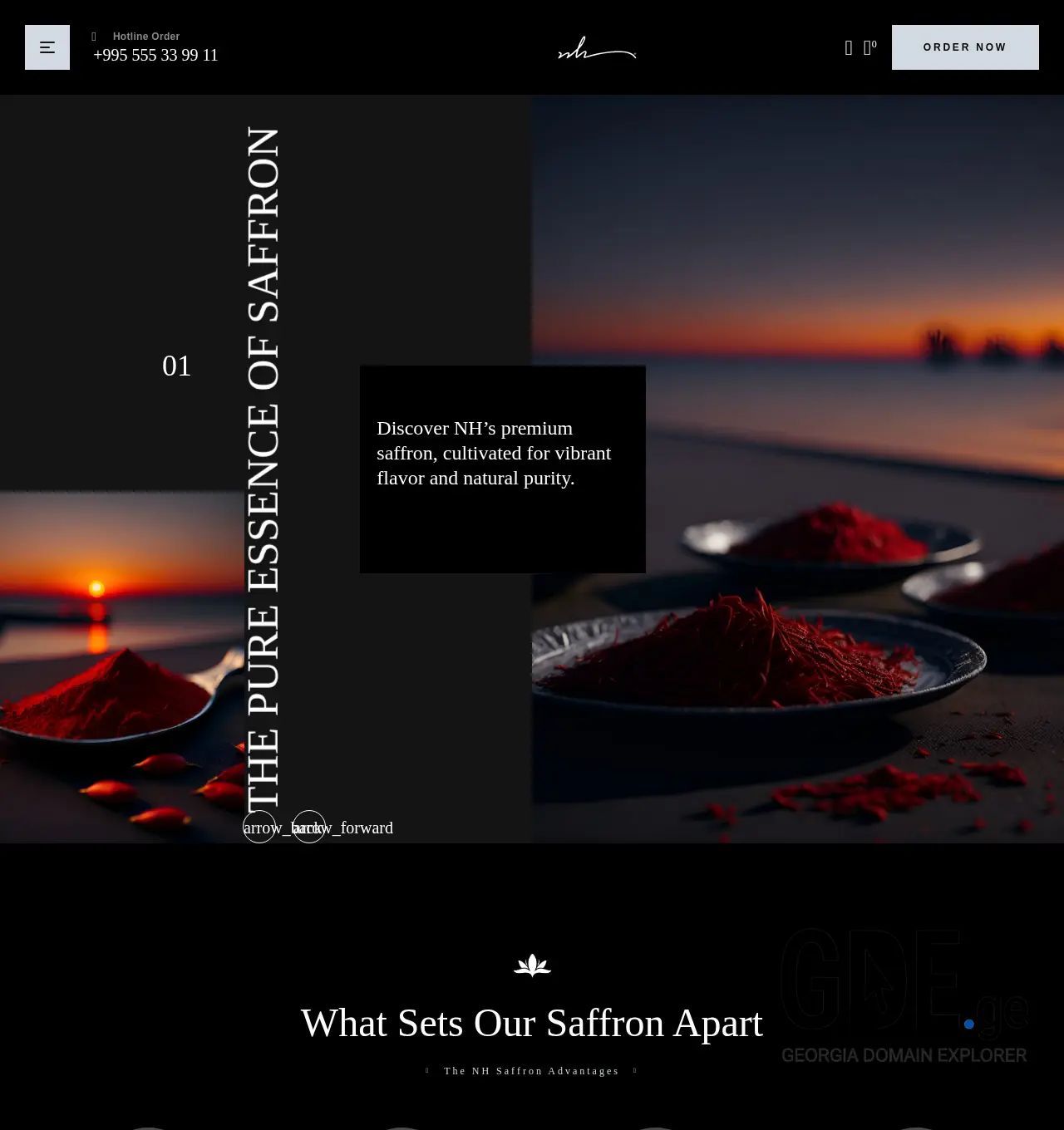 Screenshot of the site nh.ge at 2025-12-03