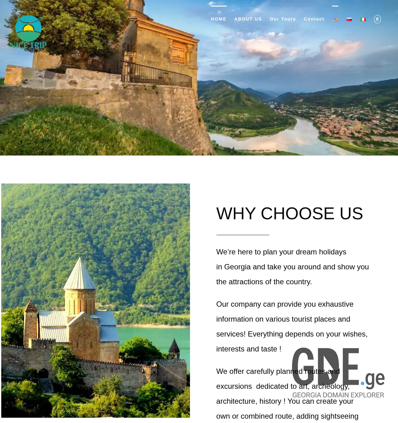 Screenshot of the site nicetrip.ge at 2025-12-03