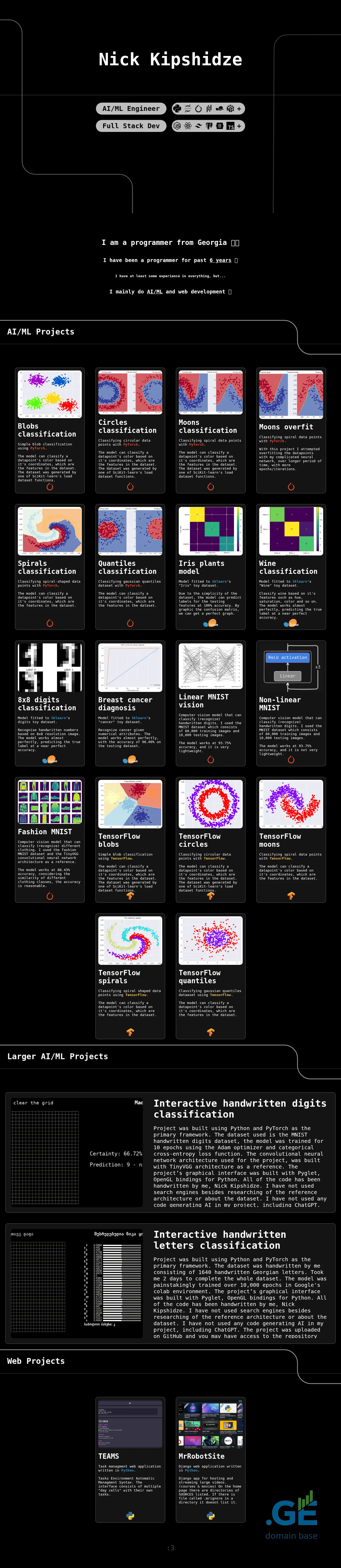Screenshot of the site nick.ge