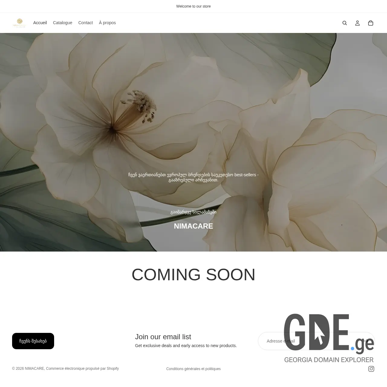 Screenshot of the site nimacare.ge at 2026-02-20