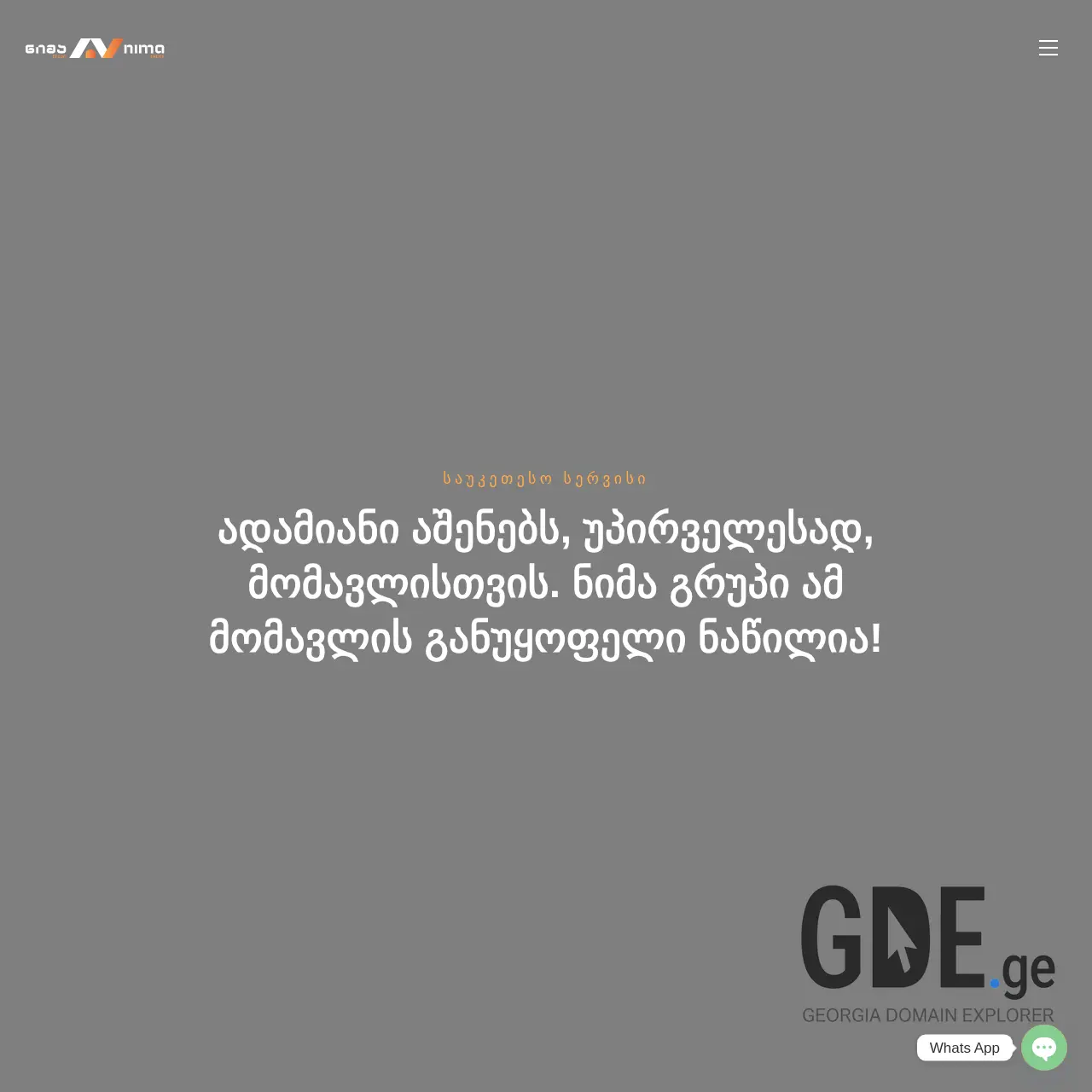 Screenshot of the site nimagroup.ge at 2025-12-12