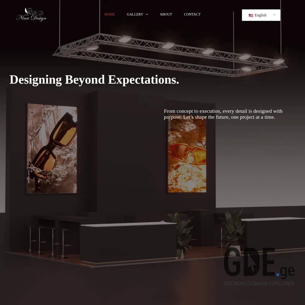 Screenshot of the site ninadesign.ge at 2025-12-12