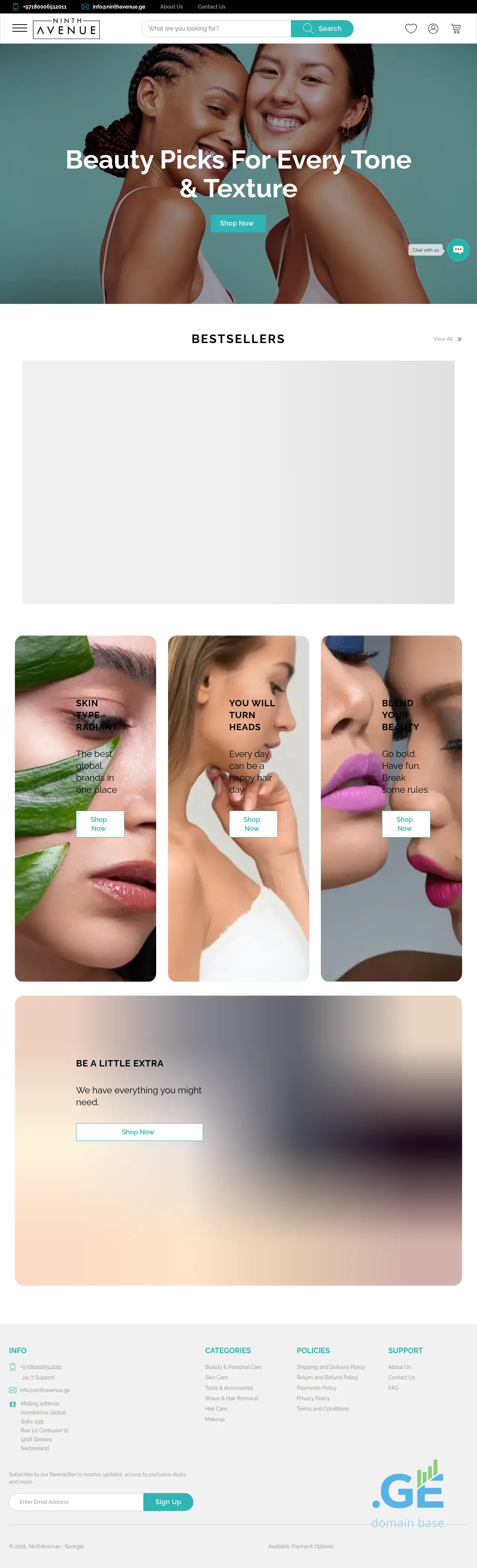 Screenshot of the site ninthavenue.ge