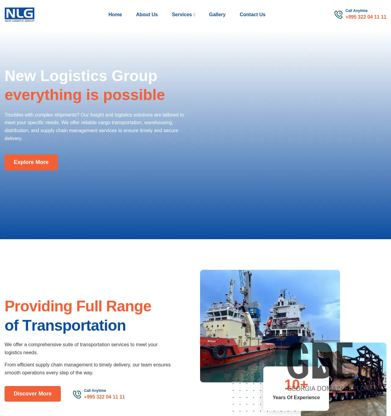 Screenshot of the site nlg.com.ge at 2025-11-29