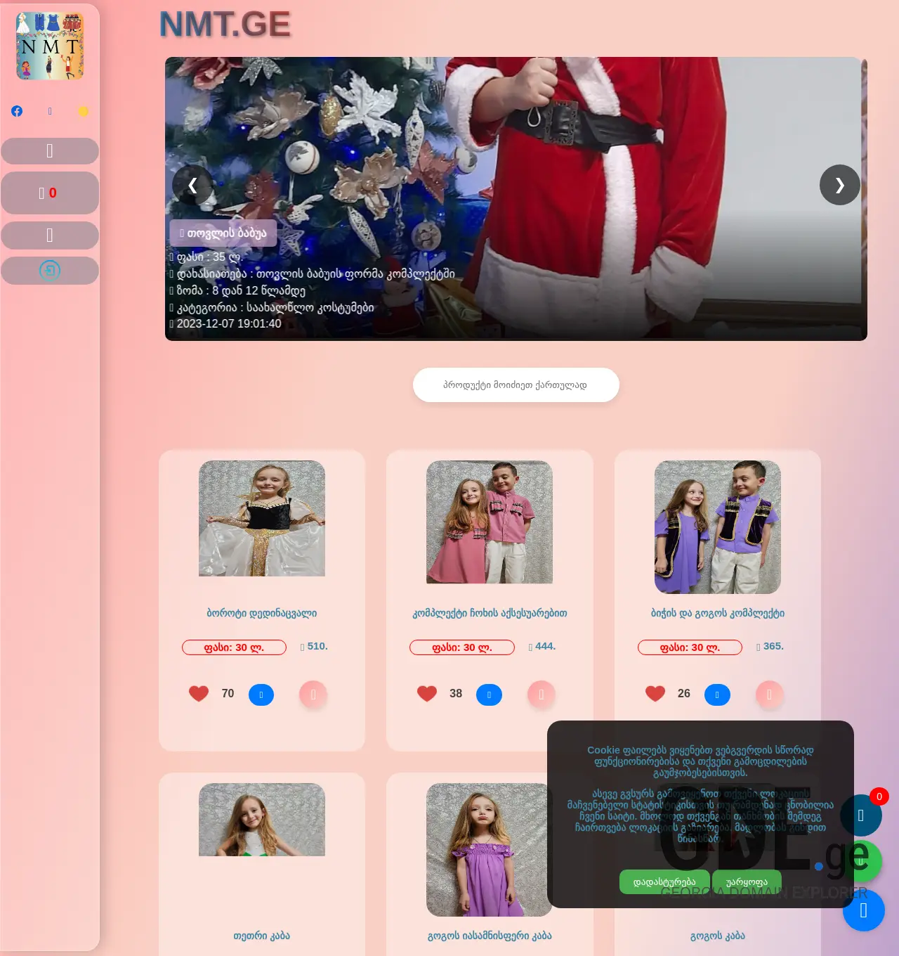 Screenshot of the site nmt.ge at 2025-11-30