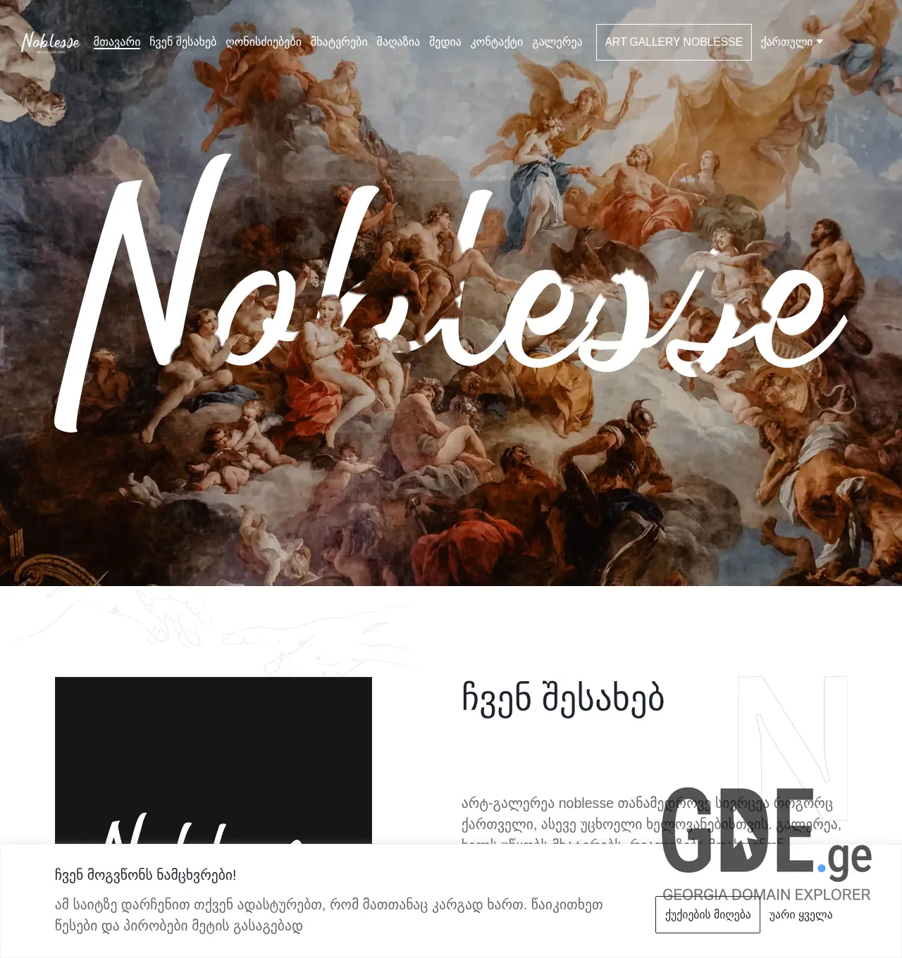 Screenshot of the site noblesse.ge at 2025-11-30