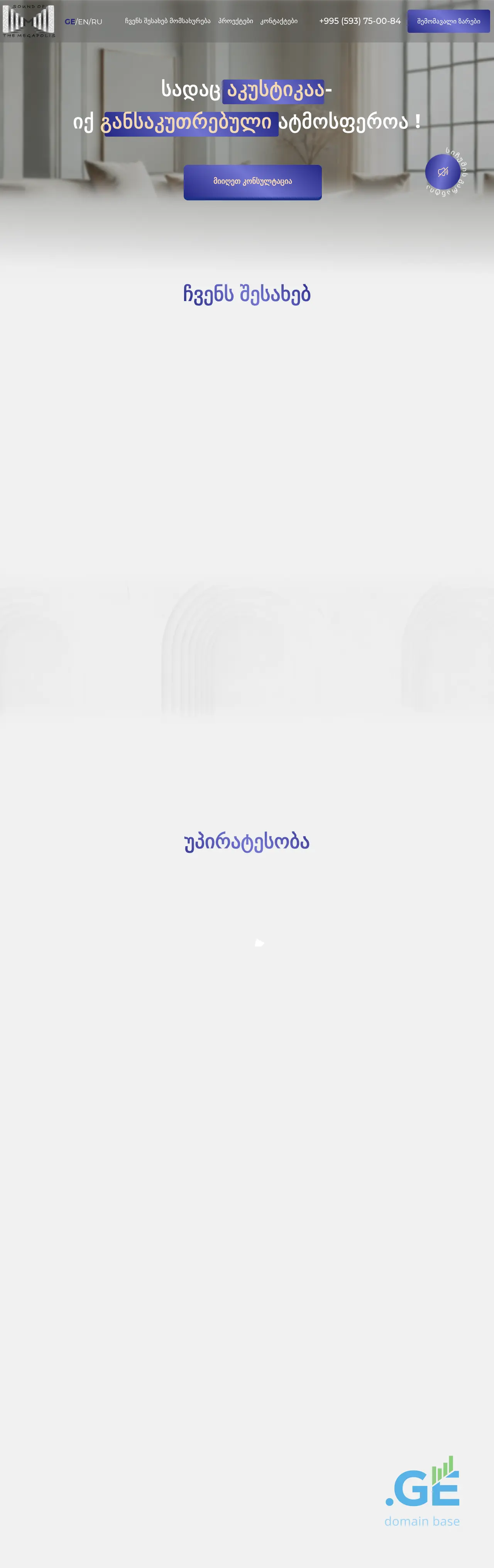 Screenshot of the site noisebarrier.ge