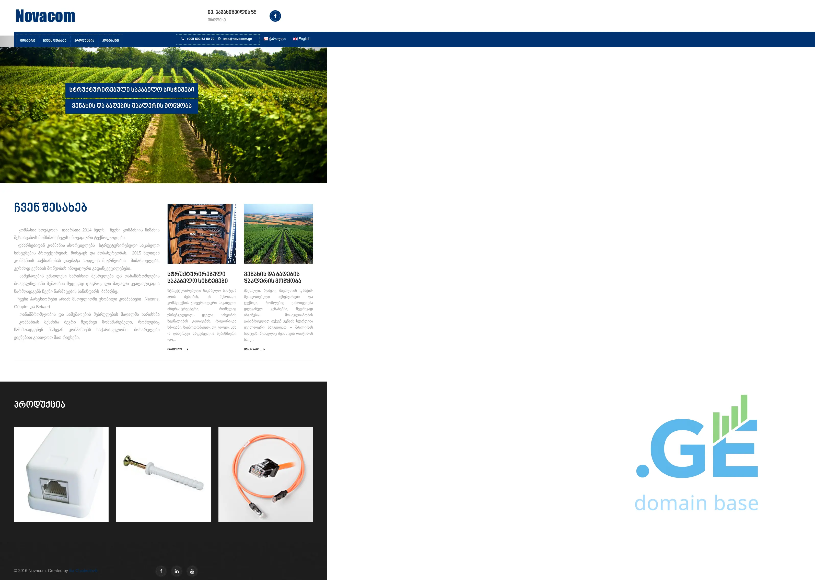 Screenshot of the site novacom.ge