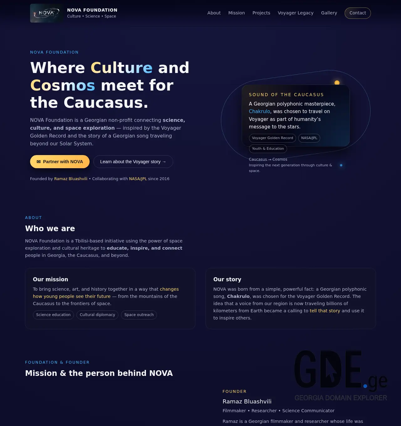 Screenshot of the site novaforfuture.ge at 2025-11-30