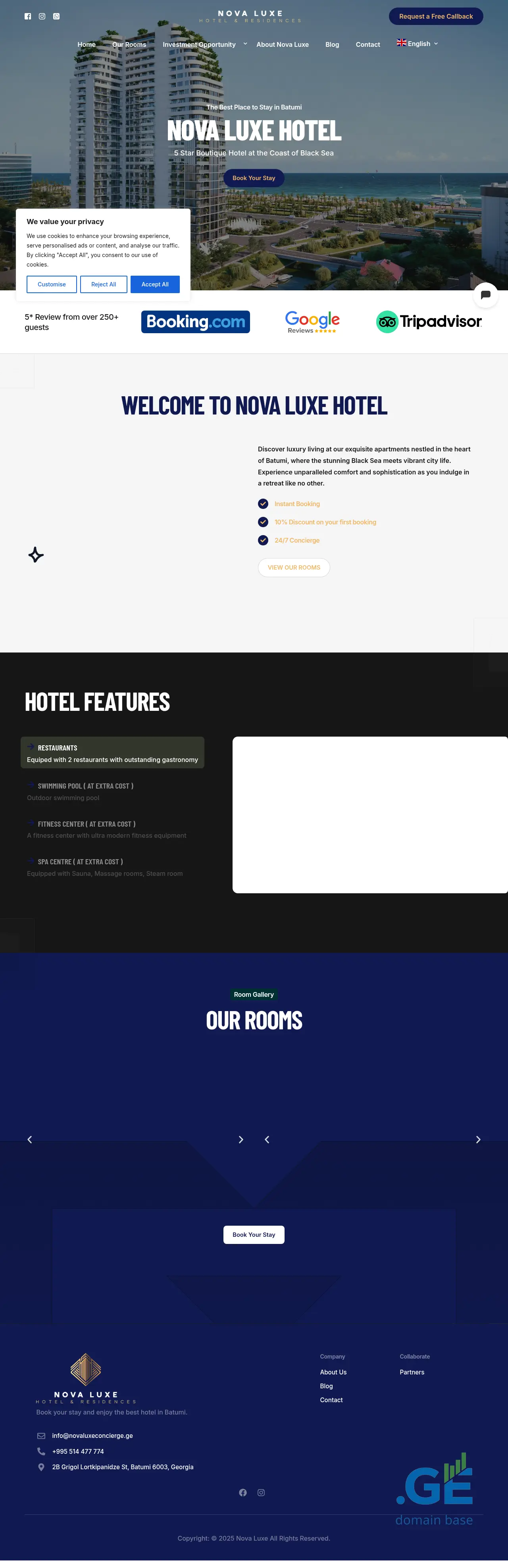 Screenshot of the site novaluxeconcierge.ge