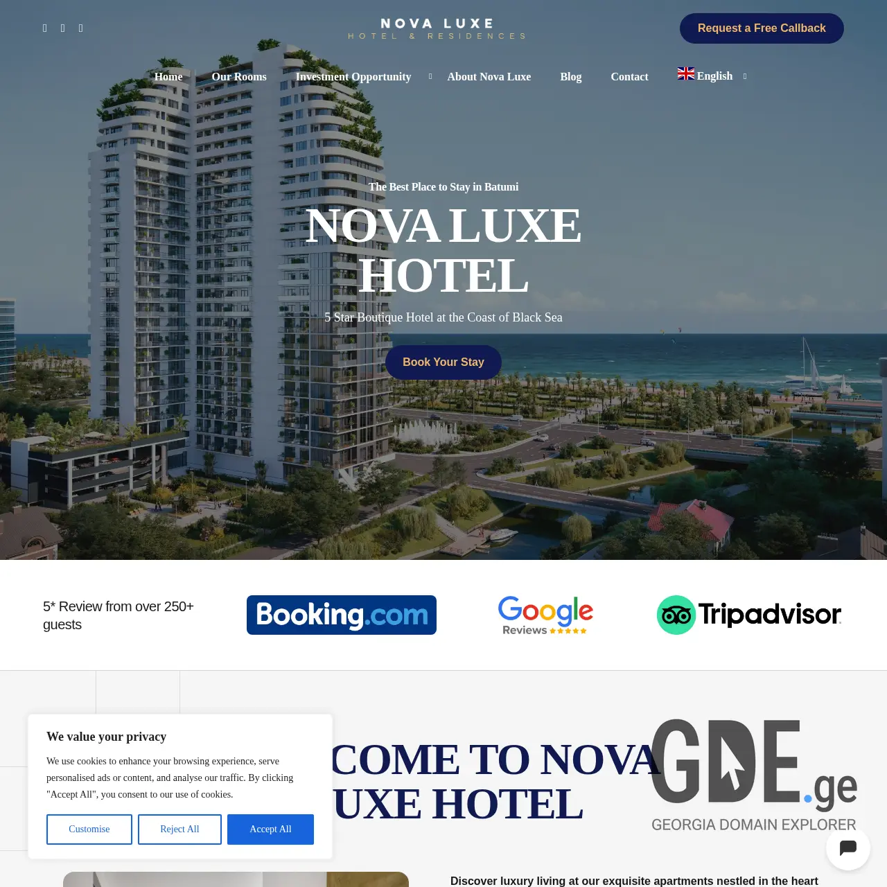 Screenshot of the site novaluxeconcierge.ge at 2025-12-12