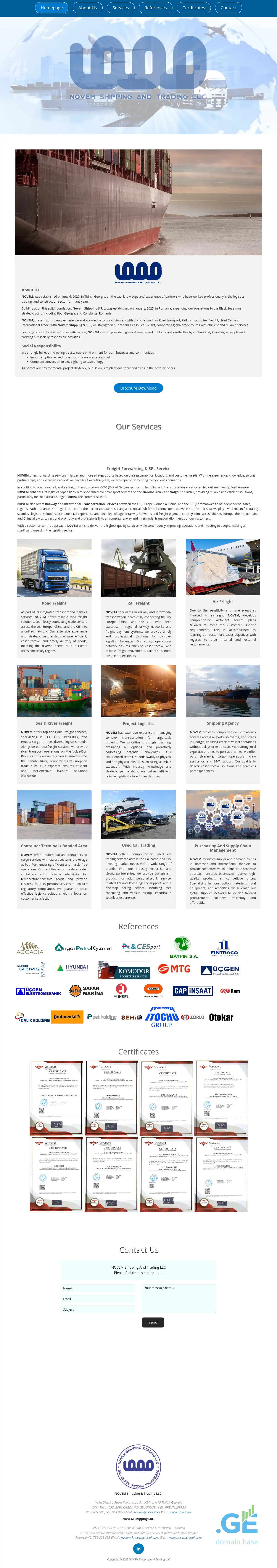 Screenshot of the site novem.ge